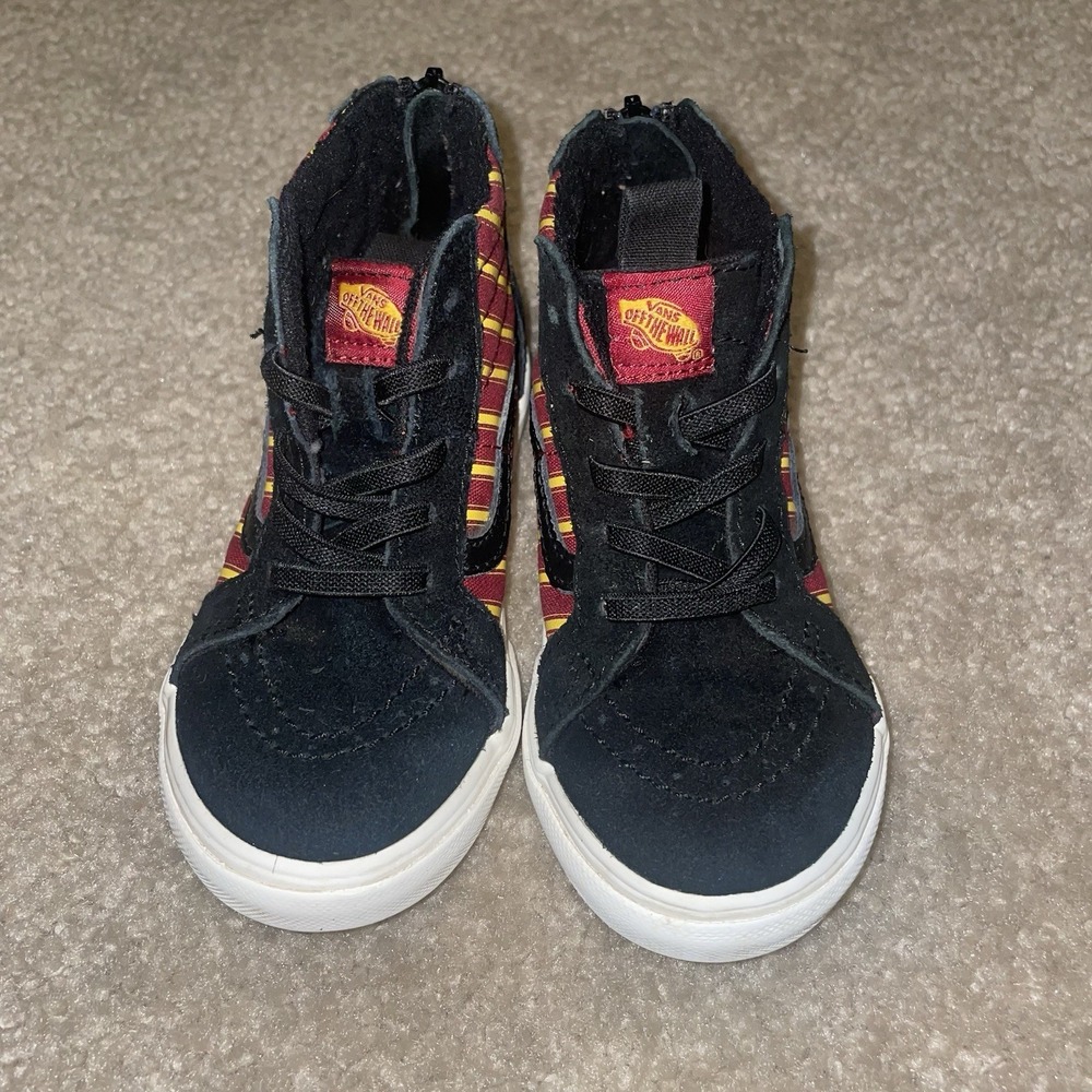 Vans Sk8-Hi Zip Harry Potter Gryffindor Toddler Shoes Black Red Gold Size 9.0